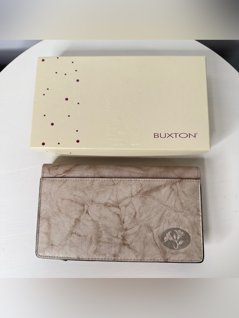 Vintage Buxton Leather Wallet with Calculator & Ink Pen - NIB
